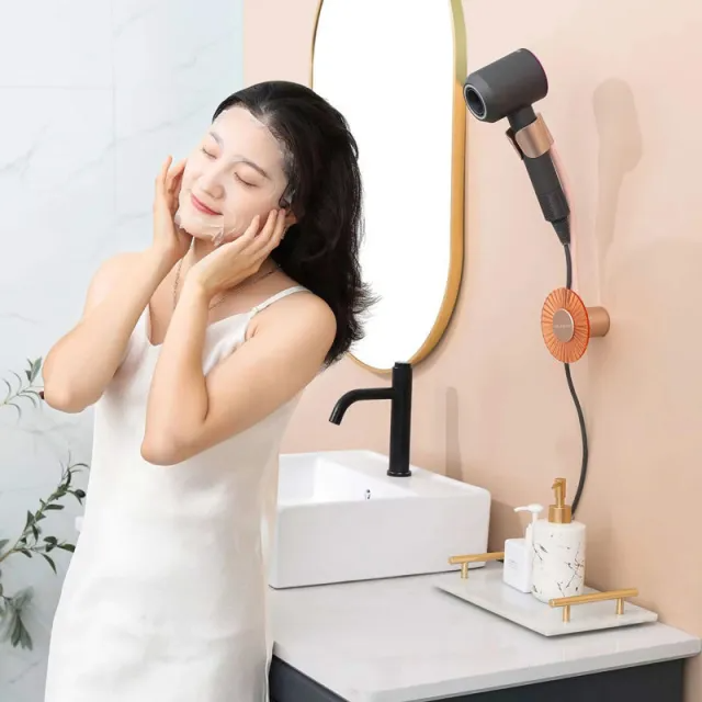 Bathroom Storage Hair Dryer Wall-mounted Rotatable Rack