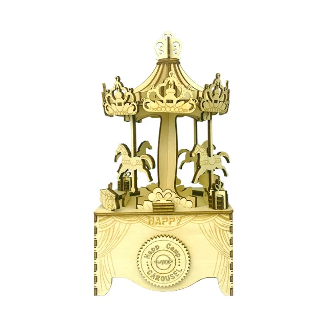 Carousel Eight Tone Box Wooden 3D