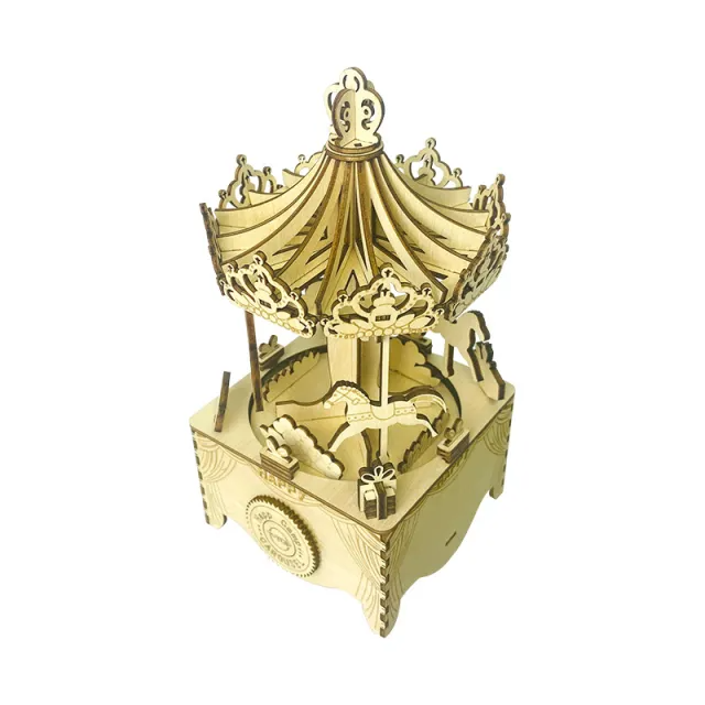 Carousel Eight Tone Box Wooden 3D